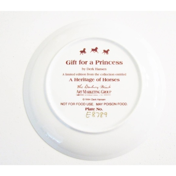 Gift for a Princess Heritage of Horses Collector Plate Danbury Mint Dirk Hansen - Picture 2 of 3